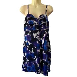 One Clothing M Blue Print Dress Silky Summer Vacation Travel Cruise Graduation